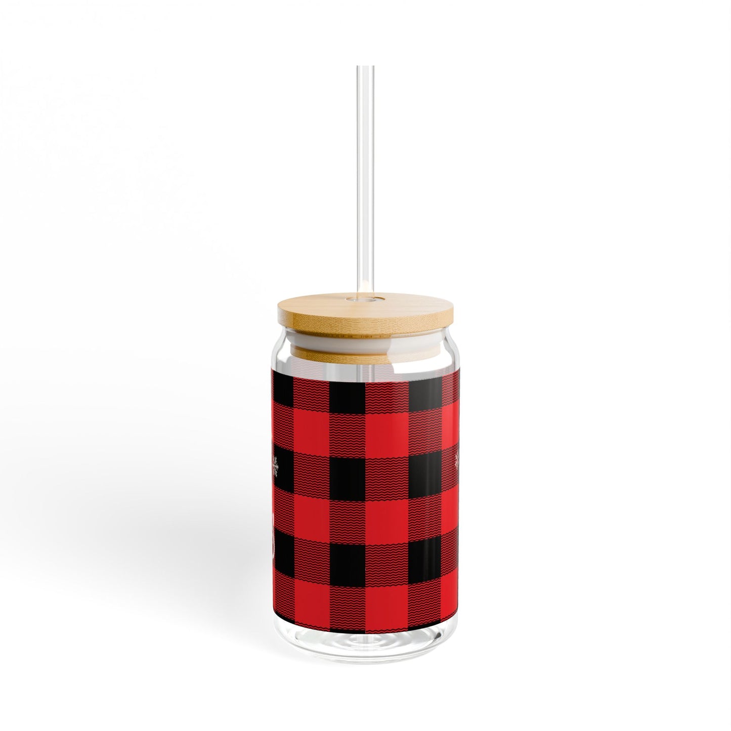 Merry Christmas buffalo plaid Sipper Glass, 16oz