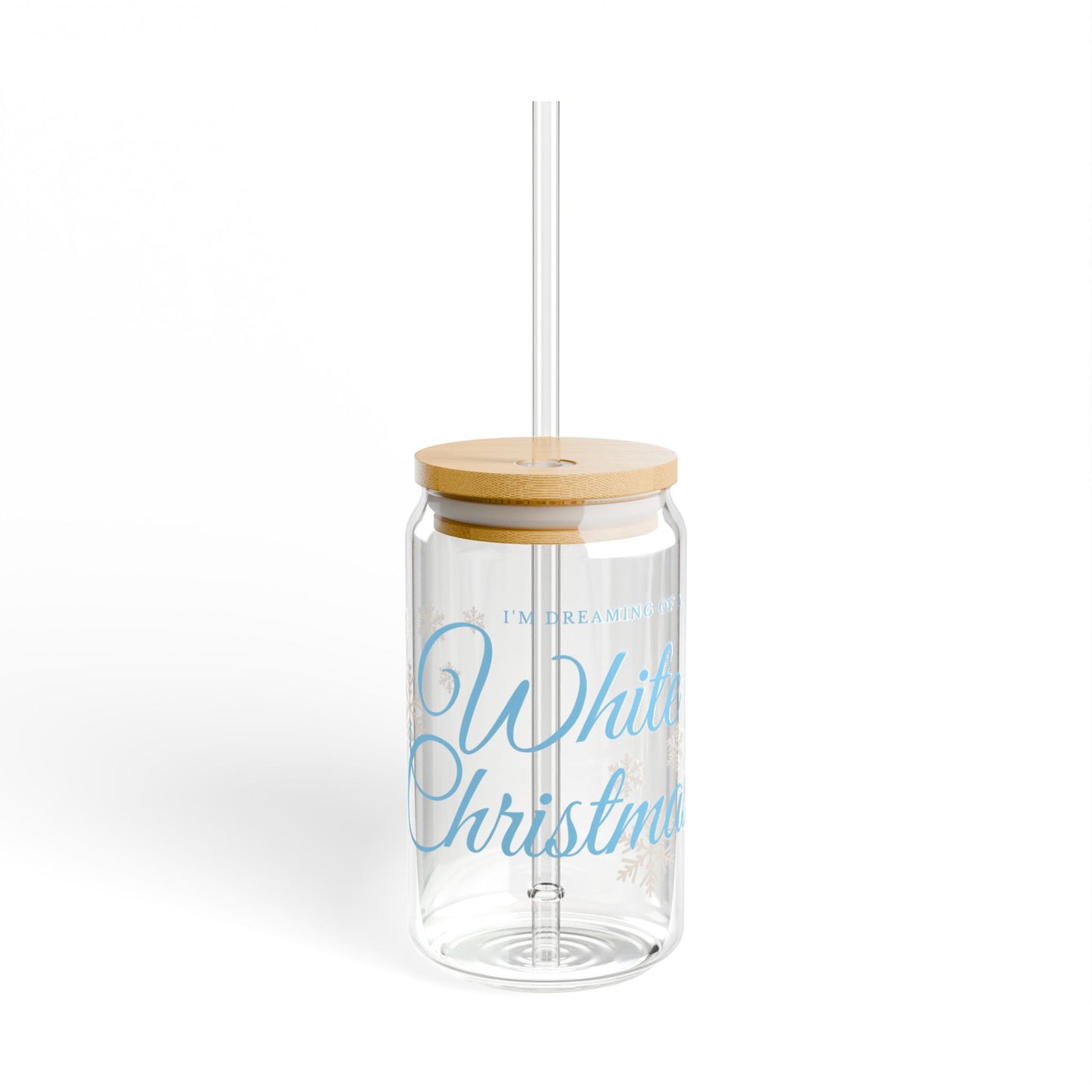 White Christmas Sipper Glass, 16oz