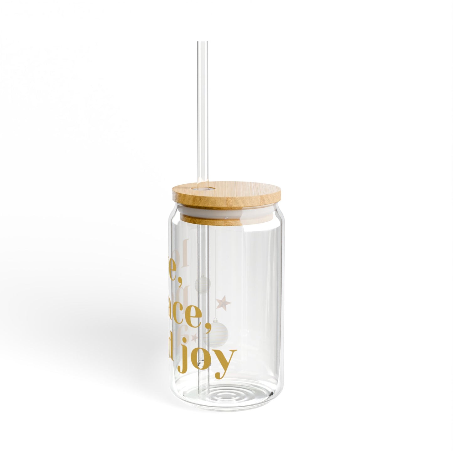 love, peace and joy Sipper Glass, 16oz