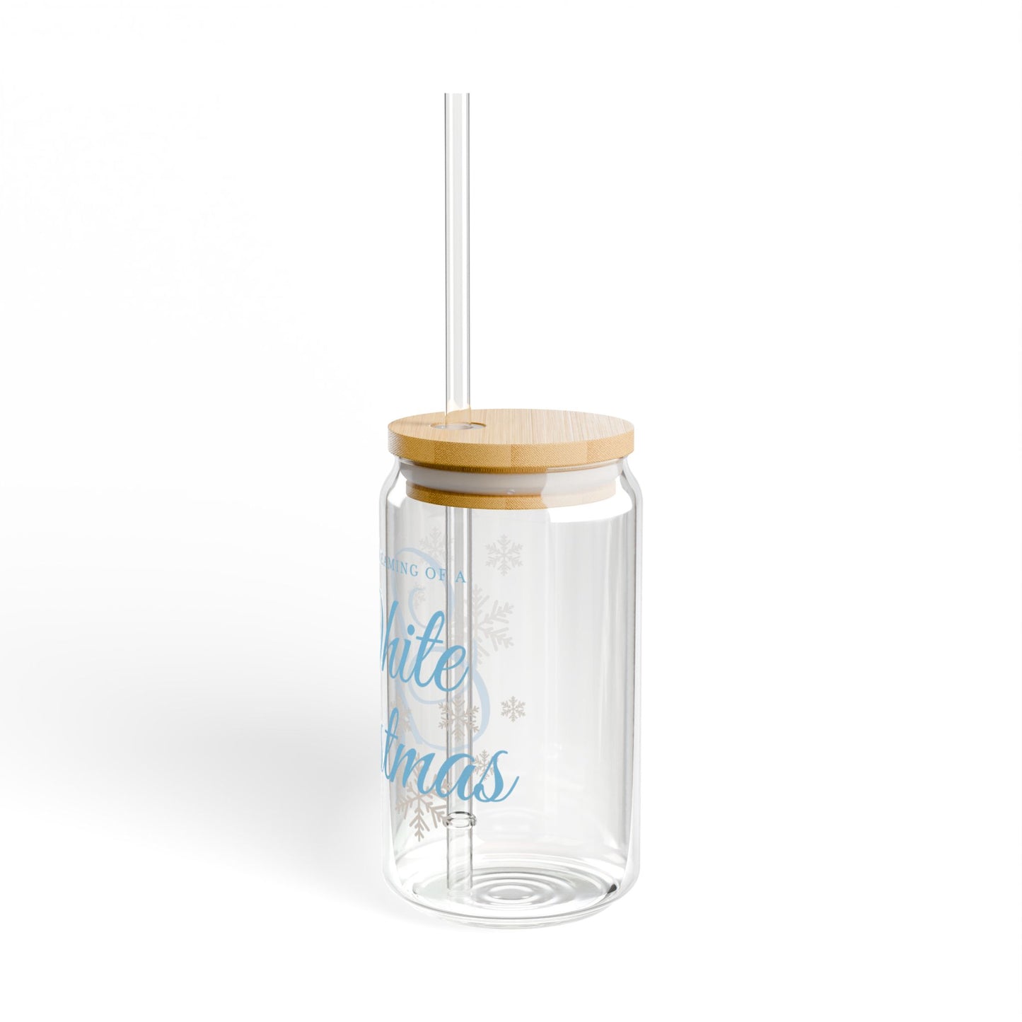 White Christmas Sipper Glass, 16oz