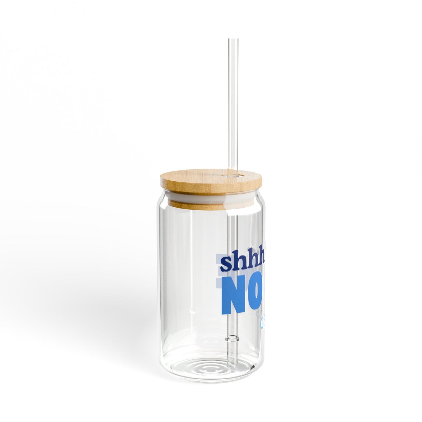 Shhh No One Cares Sipper Glass, 16oz