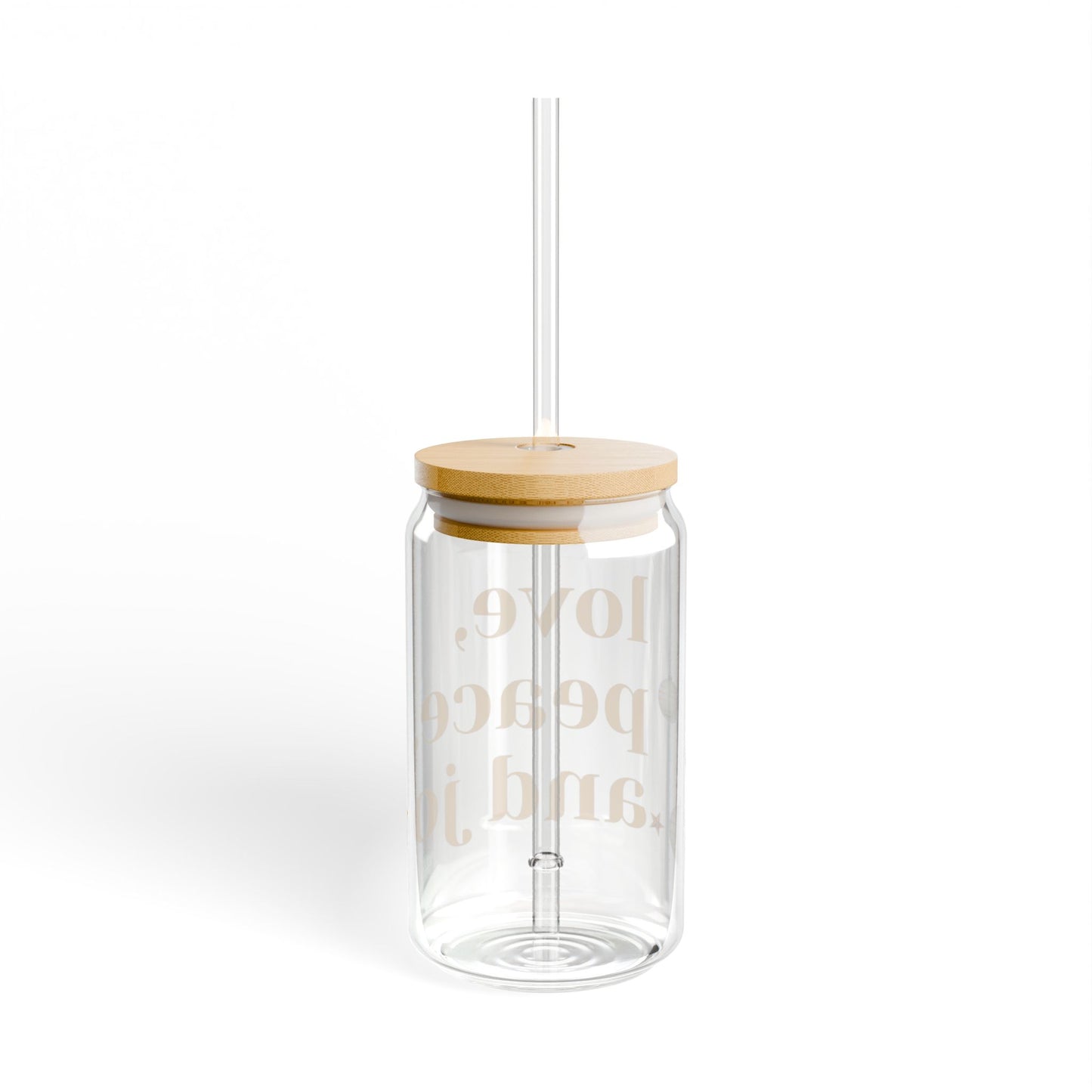 love, peace and joy Sipper Glass, 16oz