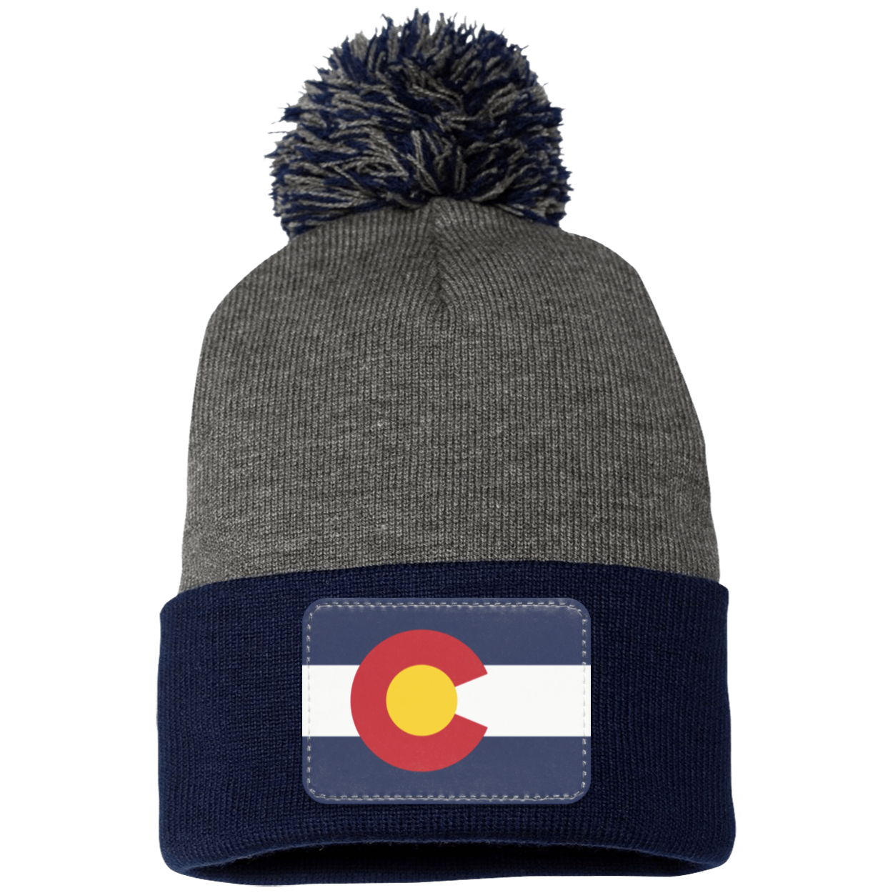 Colorado Flag Pom Pom Knit Cap