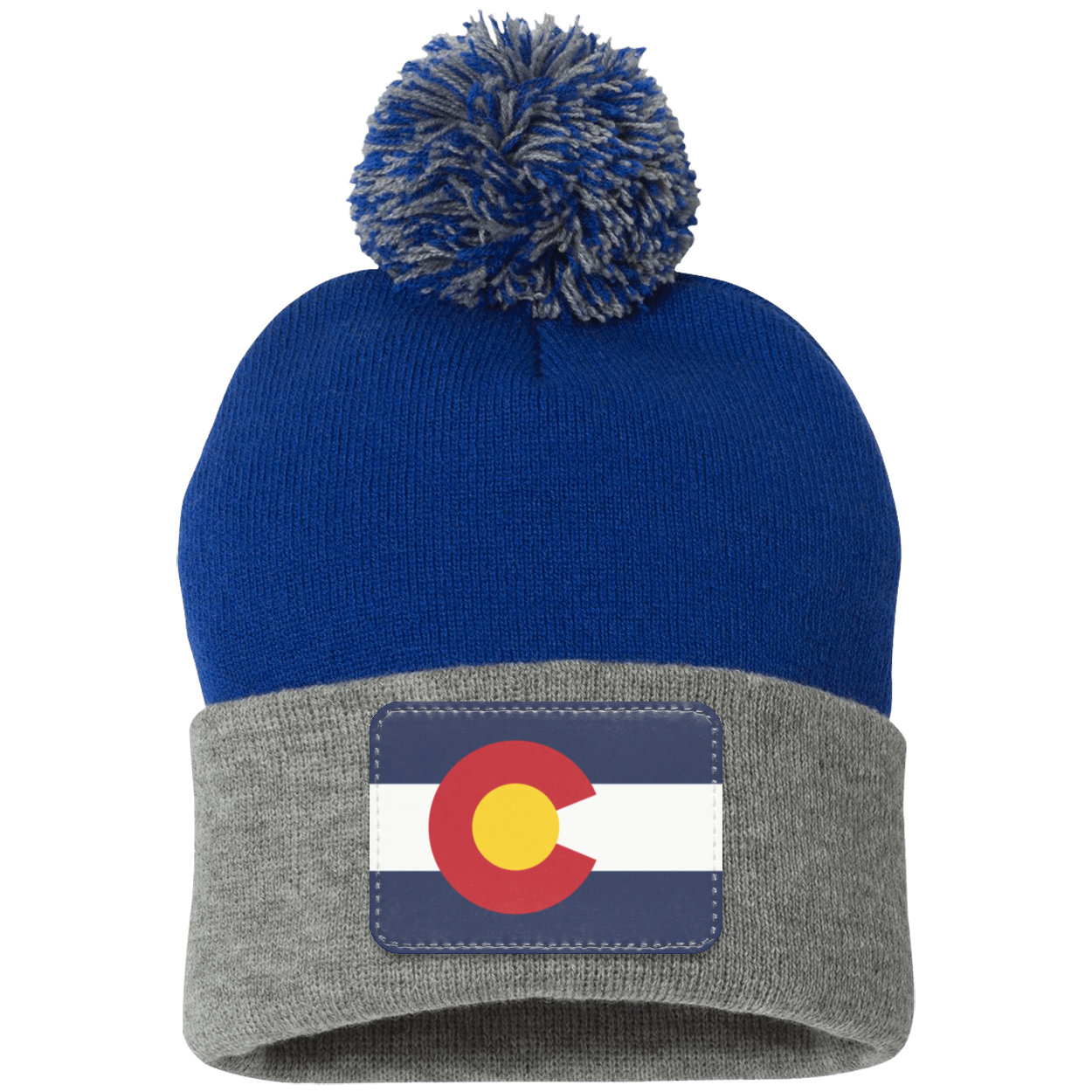 Colorado Flag Pom Pom Knit Cap