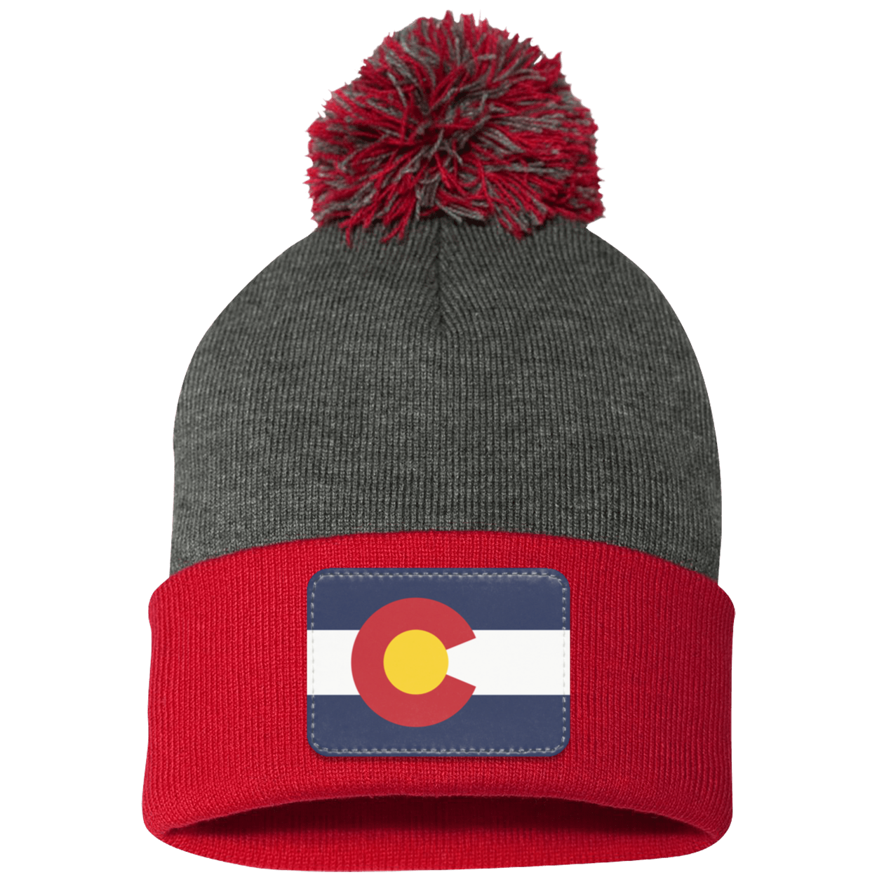 Colorado Flag Pom Pom Knit Cap