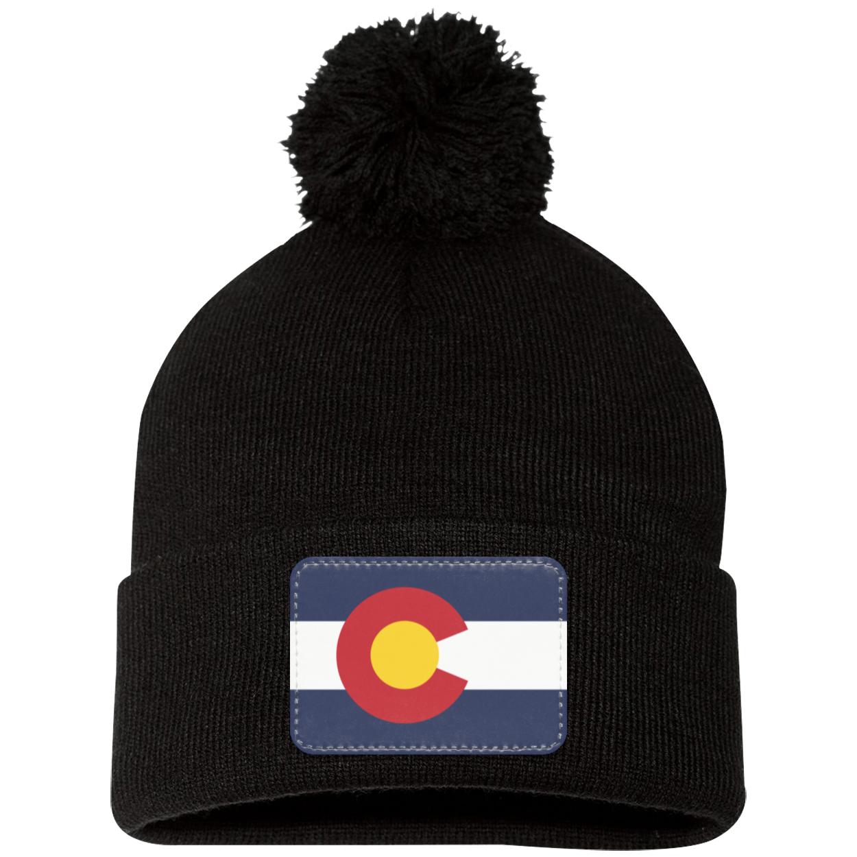 Colorado Flag Pom Pom Knit Cap