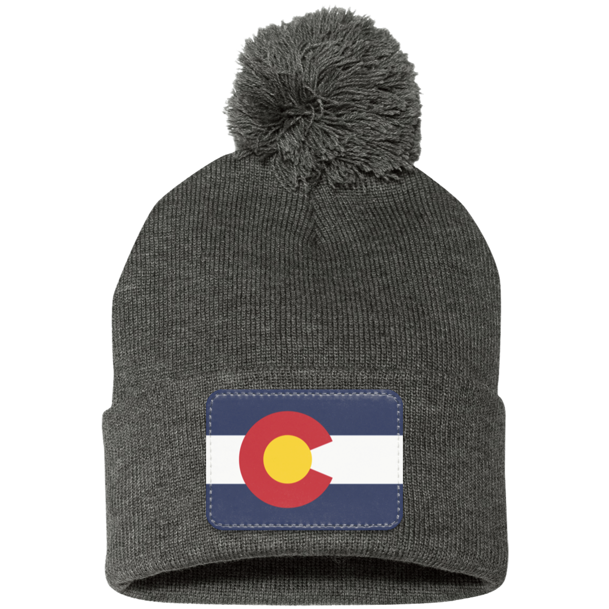 Colorado Flag Pom Pom Knit Cap
