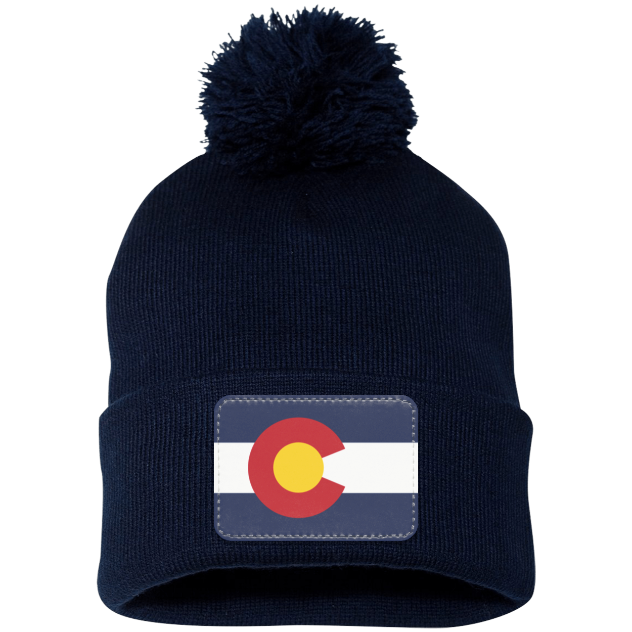 Colorado Flag Pom Pom Knit Cap