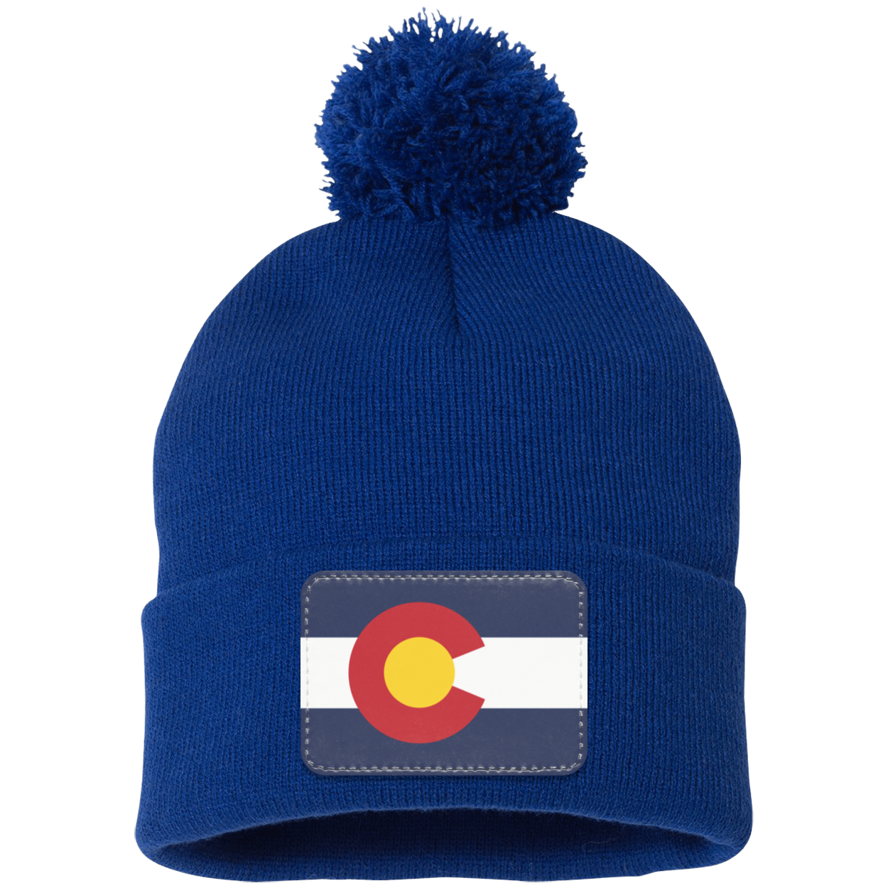 Colorado Flag Pom Pom Knit Cap