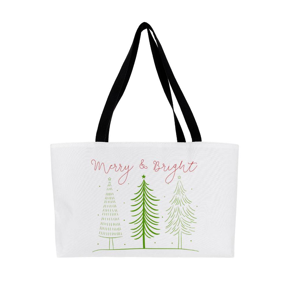Merry and Bright (red/green) Weekender Tote