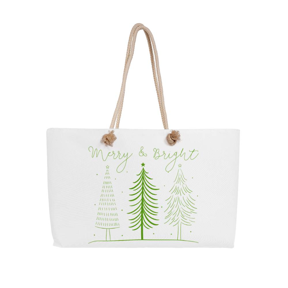 Merry and Bright (green) Weekender Tote