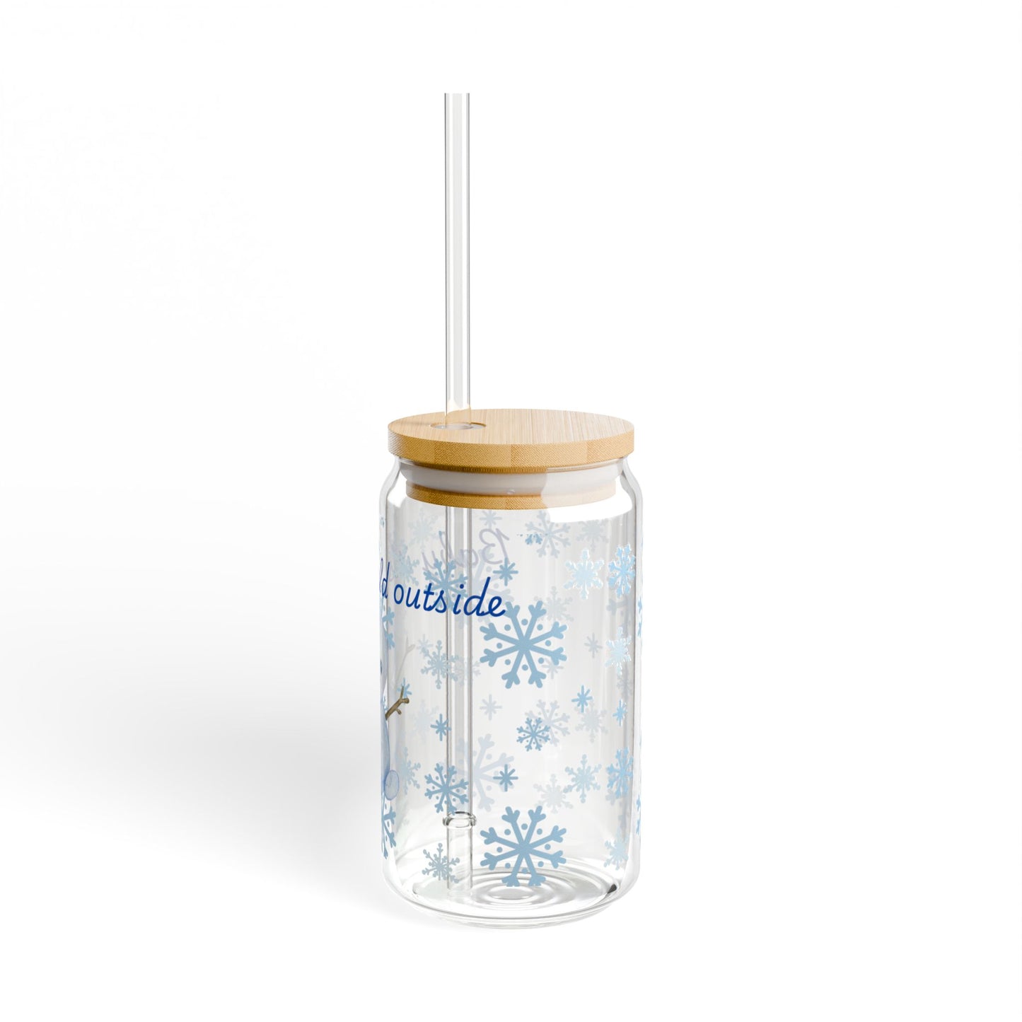 Baby it's Cold outside Snowman Sipper Glass, 16oz