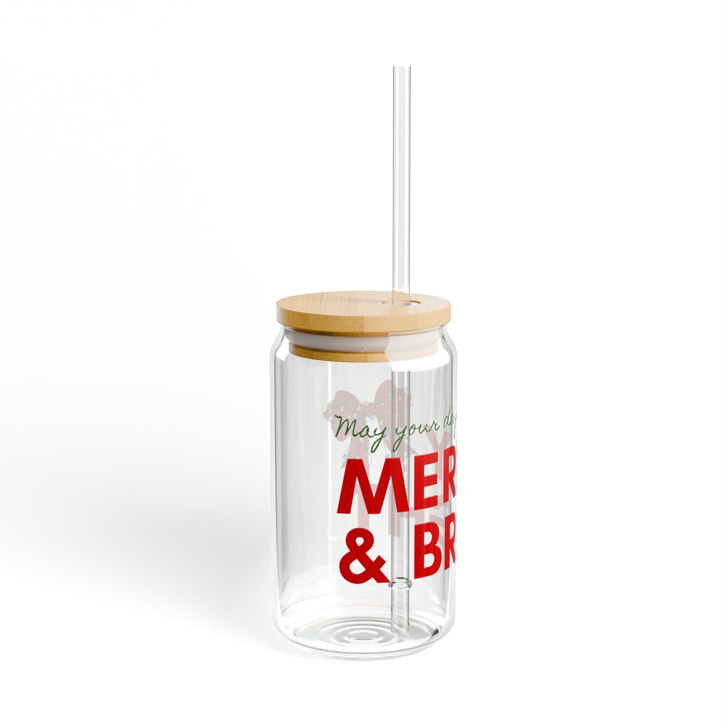 Merry and Bright Sipper Glass, 16oz
