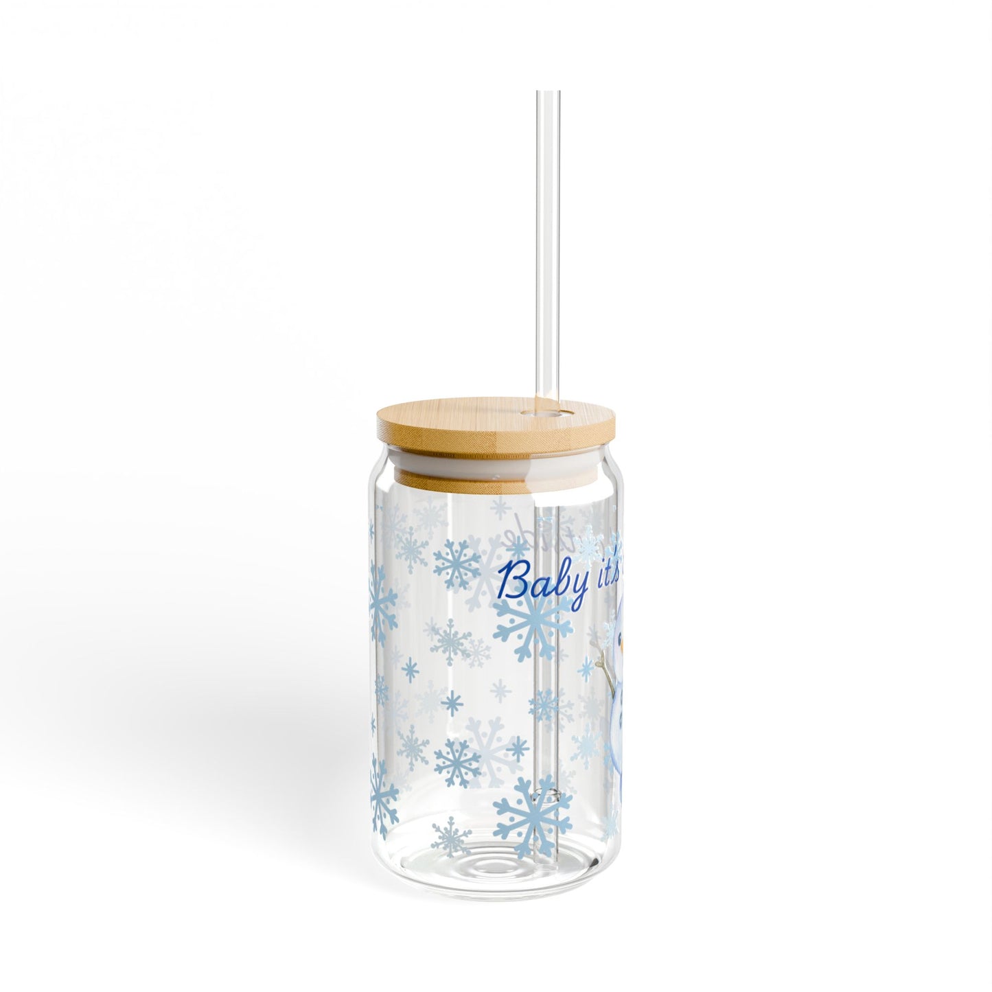Baby it's Cold outside Snowman Sipper Glass, 16oz