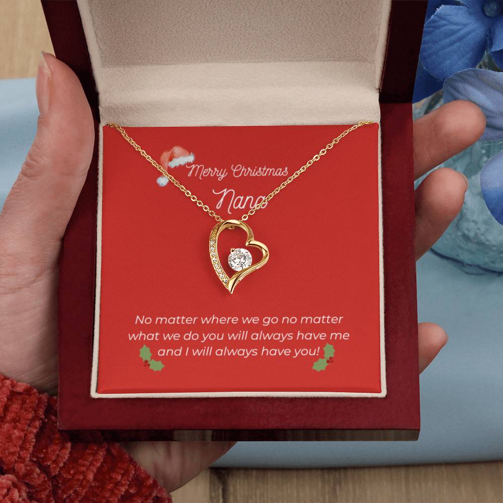 Merry Christmas Nana - Heart Necklace