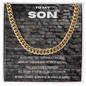 Stunning Men's Chain - To my son Baseball message