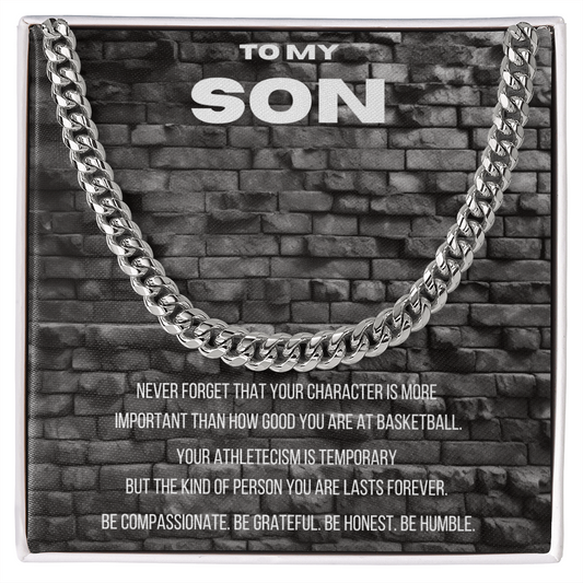Stunning Men's Chain - To my son Basketball message