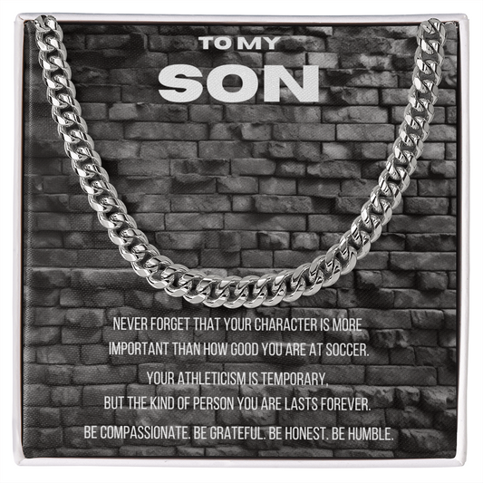 Stunning Men's Chain - To my son Soccer message