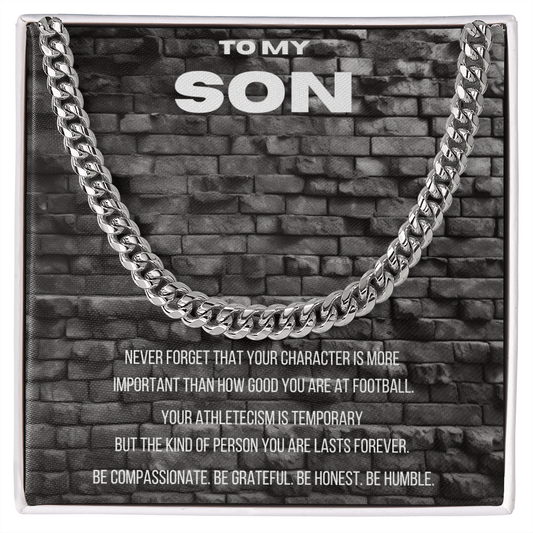 Stunning Men's Chain - To my son Football message