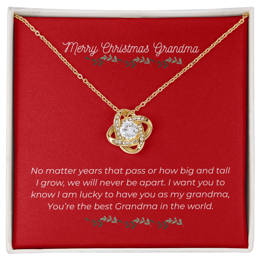 Merry Christmas Grandma - Love Knot Necklace