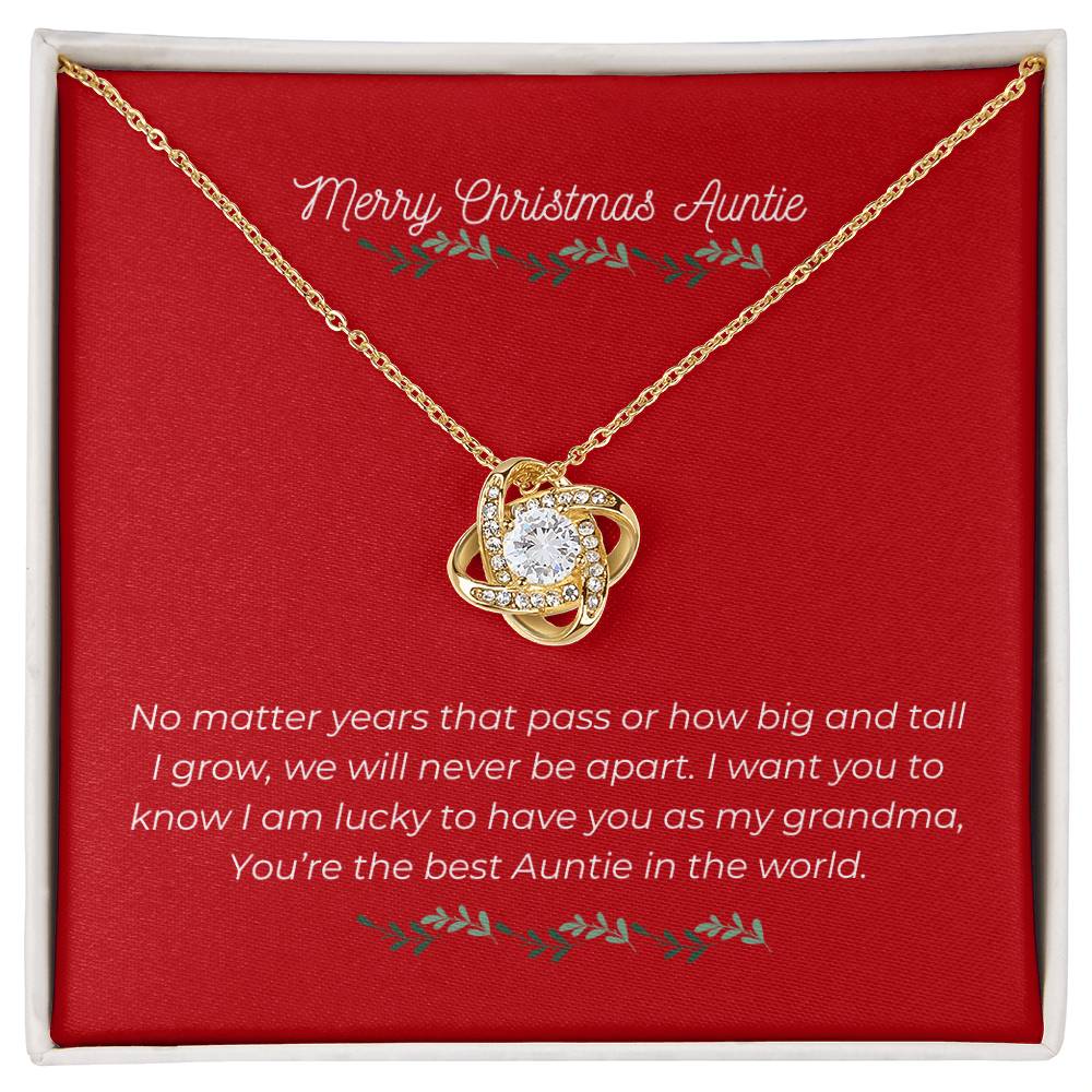 Merry Christmas Auntie - Love Knot Necklace