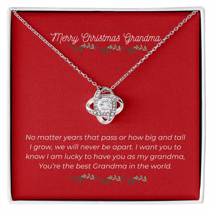 Merry Christmas Grandma - Love Knot Necklace