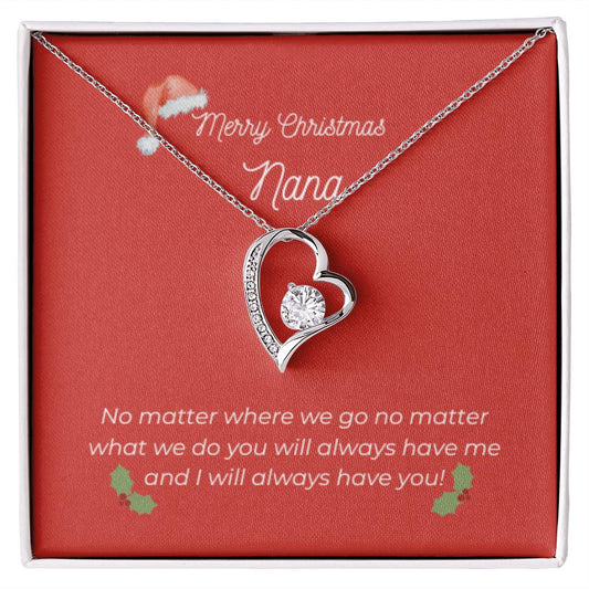 Merry Christmas Nana - Heart Necklace