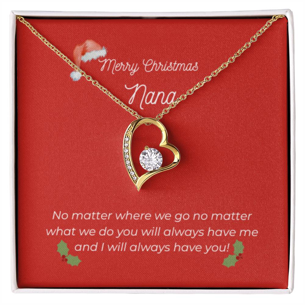 Merry Christmas Nana - Heart Necklace